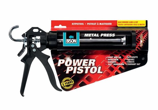 Foto: Bison power pistol koker pistool anti drip duurzaam en robuust aanpasbaar aan allerlei kokers voor iedere klus in en om het huis eenvoudig in gebruik