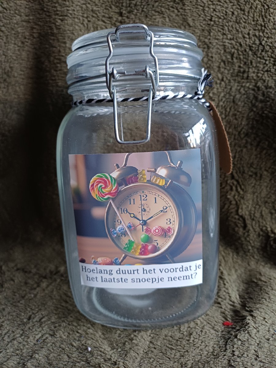 Gepersonaliseerde Snoeppot Glas met Beugelsluiting - Met Eigen Foto & Tekst - Uniek Cadeau