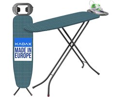 KADAX Strijkplank, strijkplank met antislip voeten, robuuste stoomstrijkplank met strijkplank, tafelstrijkplank met verstelbare hoogte (groen)