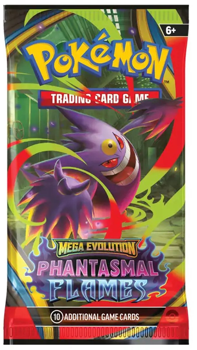 Pokemon Boosterpack - Phantasmal Flames - Mega Evolutions - 1 pakje 10 kaarten - TCG