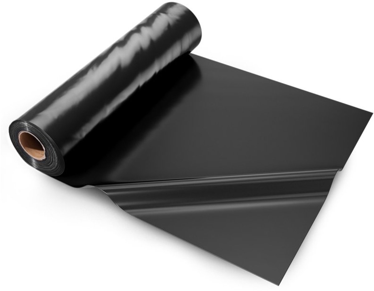 PE Bouwfolie - Afdekfolie Rol - 6,96 m x 30,48 m - Dikte 250 Micron - Dampremmend - Waterdicht en Scheurvast - Geschikt voor Kruipruimtes - Zwart