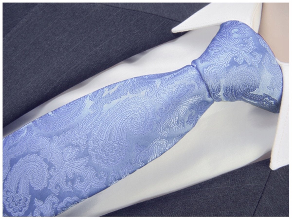 GREG Heren Krawat Jacquard Microvezel Blauw Oriental