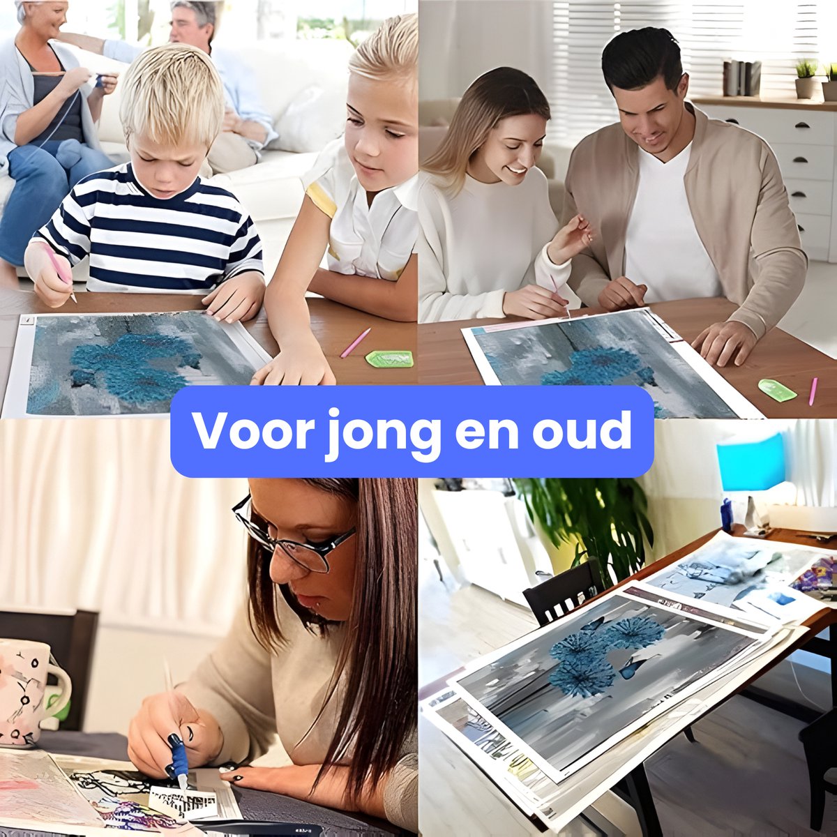 5D Diamond Painting Highland Koe met Bloemen - Complete Doe-Het-Zelf Set voor Volwassenen & Kinderen - Inclusief Gereedschap, Kleurrijke Strass Steentjes & Canvas - Creatieve Hobby voor Ontspanning, Decoratie & Cadeau Idee — afbeelding 4