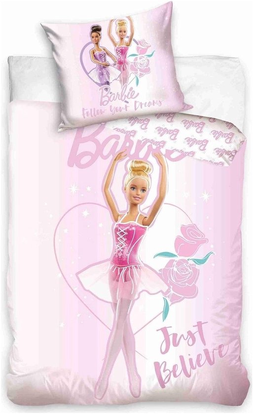 Barbie dekbedovertrek Just Believe 140 x 200 cm - 60 x 70 cm (katoen)
