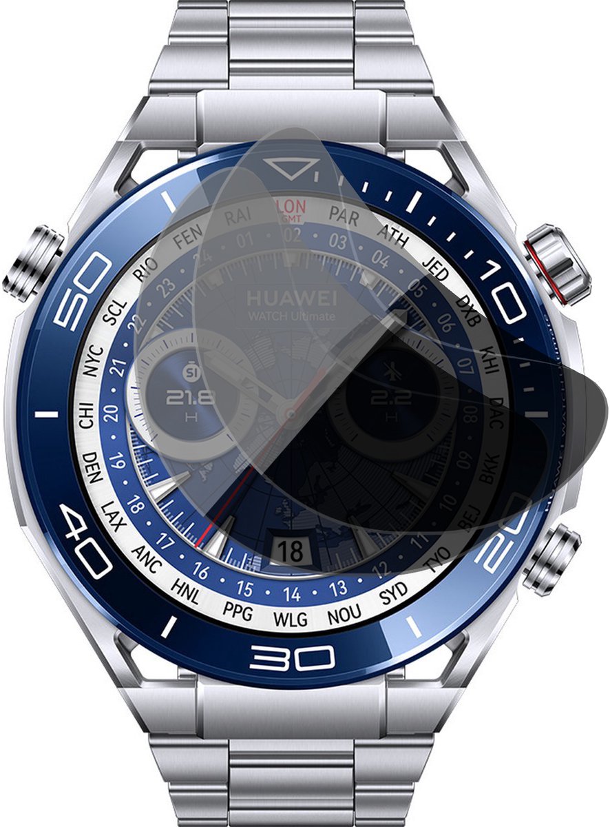 Privacy Screenprotector geschikt voor Huawei Watch Ultimate - 2x FlexGuard Screen Protector