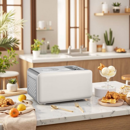 IJsmachine - Automatische roomijsmachine en sorbetmaker - 2 liter - 150 W - Met ingebouwde compressor - Zonder voorvriezen - 3 standen — afbeelding 2