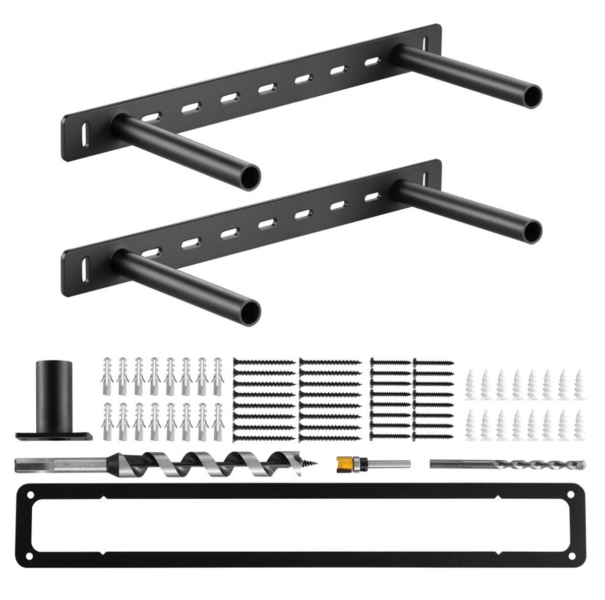 Plankdragers - Onzichtbare beugels voor zwevende planken - 2-Pack - Draagvermogen 68 kg - Afmetingen 40,64 x 15,74 x 3,81 cm - Zware kwaliteit - Voor wandmontage
