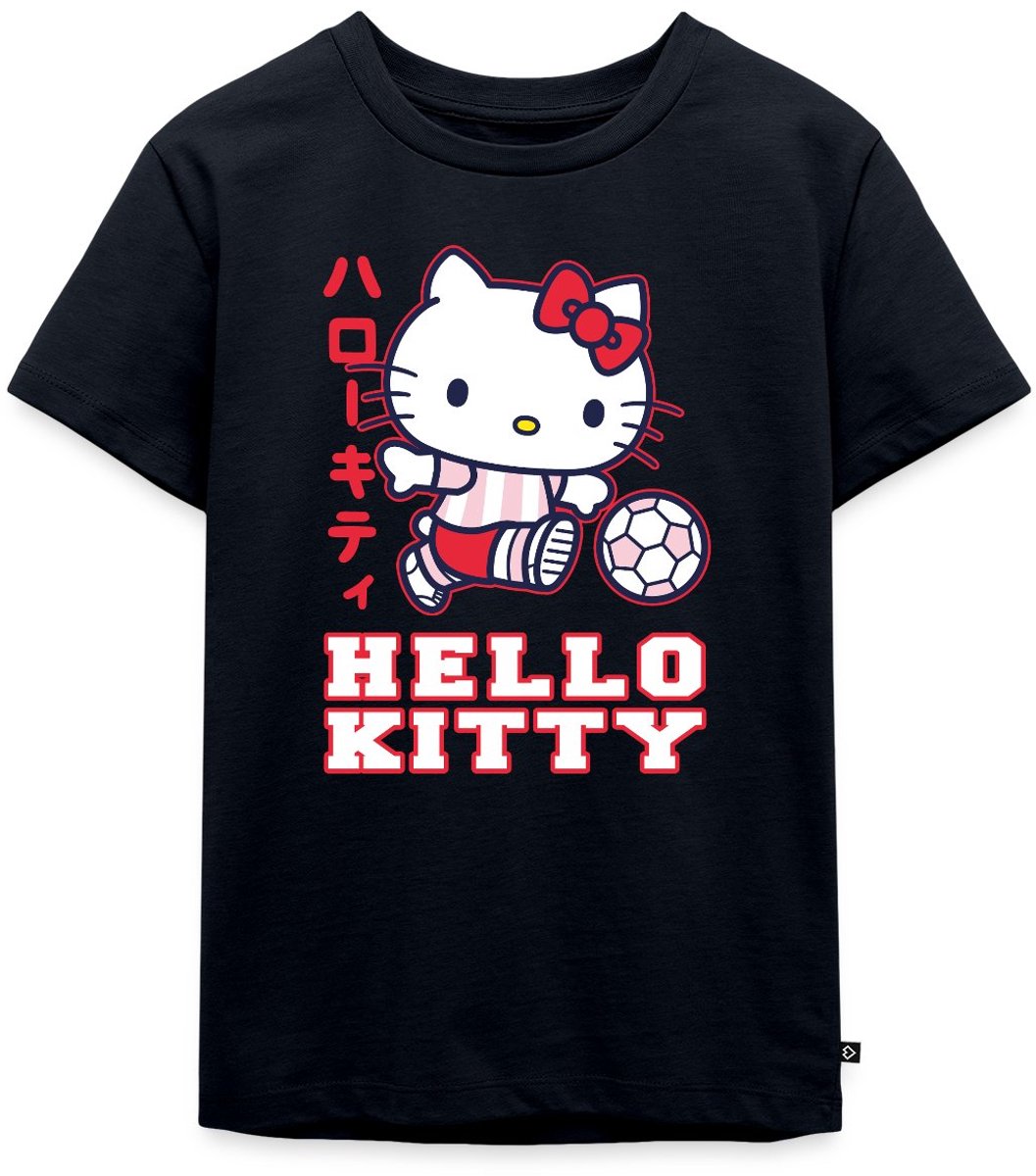 Hello Kitty Speelt Voetbal Premium T Shirt Kinderen