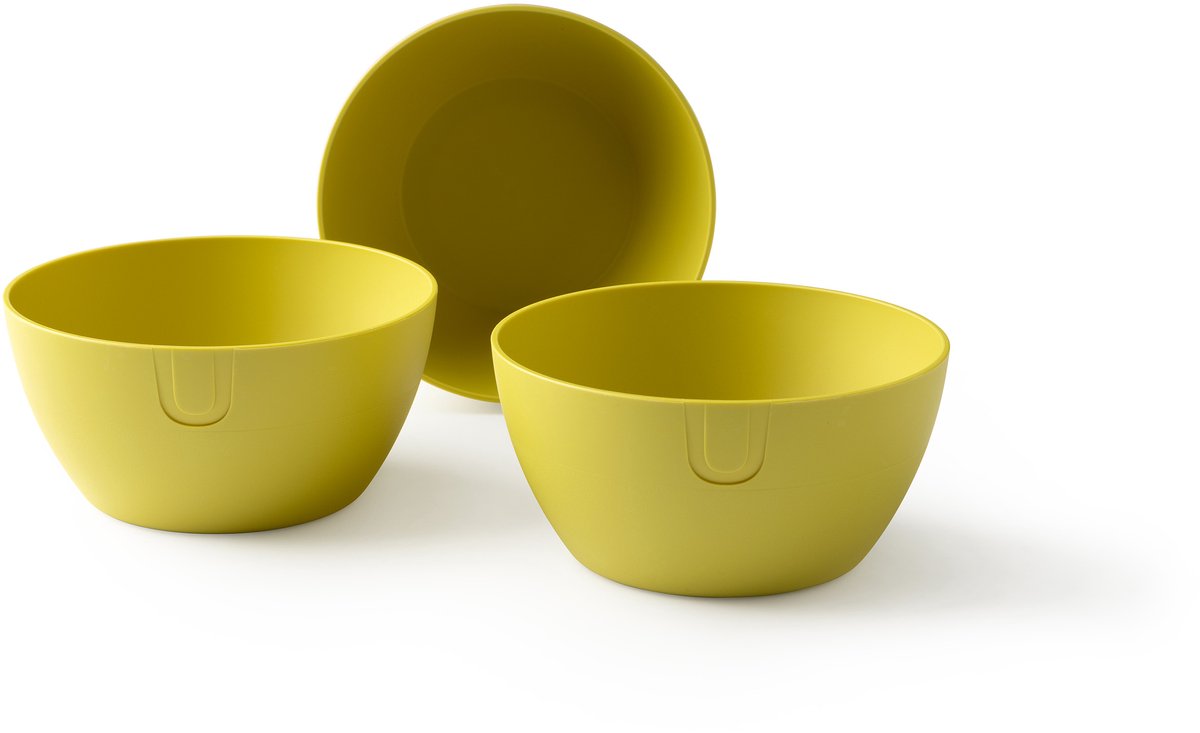 UBITE bio-based bowl (S) - set van 3 - Cyber Yellow - Ø 14 cm - kom/bak/bowl - duurzaam