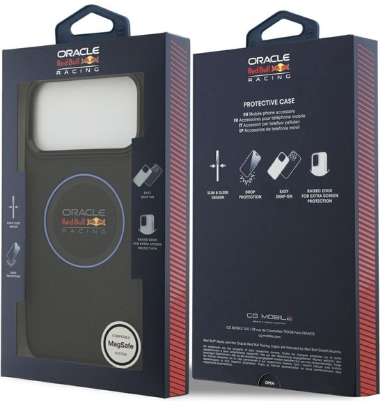 Red Bull Case Met Blauwe Ring En Metalen Knoppen Voor Iphone 17 Pro Max van Merkloos — afbeelding 5