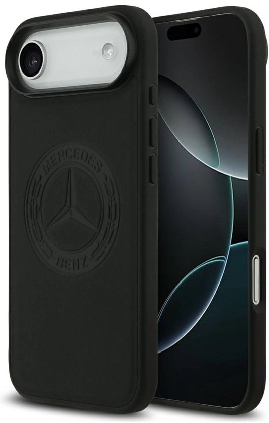 Mercedes-Benz Back Cover - iPhone 17 Air - Zwart - Genuine Leather - Vintage Logo - Magsafe van Mercedes-Benz — afbeelding 2