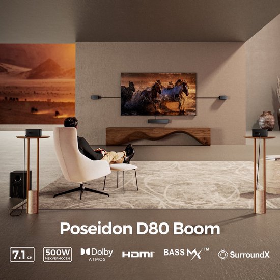 ULTIMEA - 7.1 Soundbar met Dolby Atmos - Home Theater Surround System - Surround Sound System voor TV met draadloze subwoofer - Poseidon D80 Boom van Ultimea — afbeelding 2
