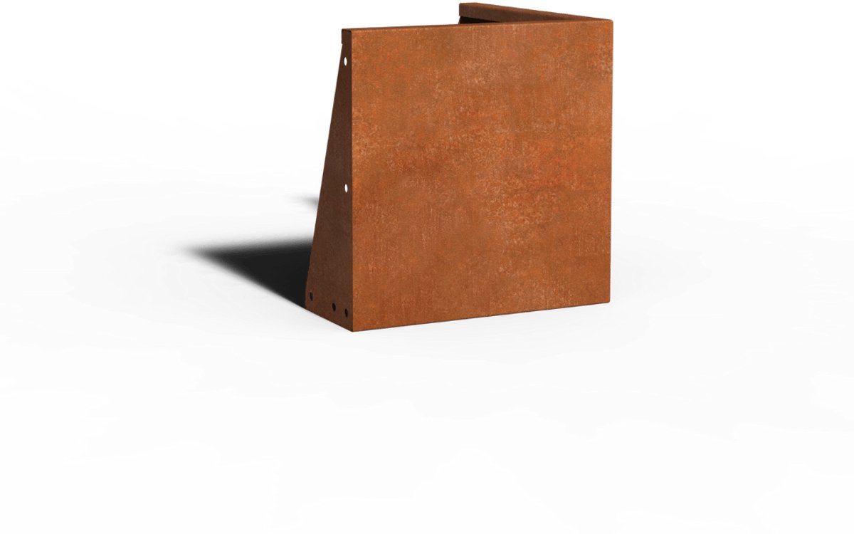 Cortenstaal Keerwand Buitenhoek | 50 x 50 x 50