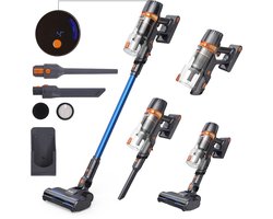 VacniQ V3 Steelstofzuiger Draadloze stofzuiger, 3-in-1 steelstofzuiger, tot 45.000 Pa, 60 minuten gebruiksduur, anti-klit, 5-traps filter, krachtig en lichtgewicht, voor hardhouten vloeren, tapijten, auto's en dierenharen