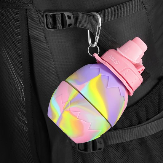 Nils NC4102 - Siliconen Opvouwbare Bidon - 700ml - Roze - BPA-vrij — afbeelding 3