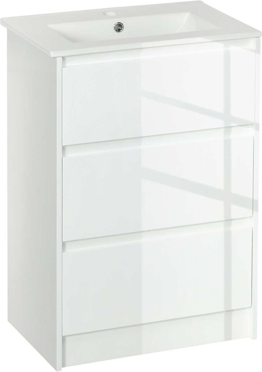 Kleankin-Badkamermeubel-Spaanplaat-61x37x88cm-Wit