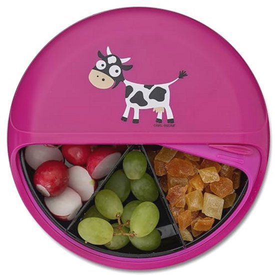 Snackbox voor reizen - 15 cm x 15 cm, snoeproze kunststof, perfecte oplossing voor gezonde snacks — afbeelding 3
