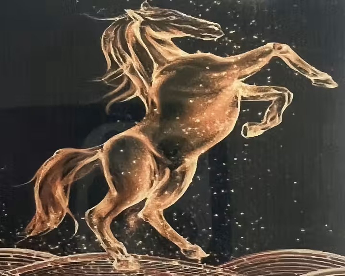 Diamond Painting Set 30x40cm Stijgend Paard - Full size ronde steentjes