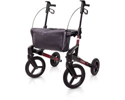 Rollator TOPRO Olympos ATR ‘Black Series – Maat Small – Bordeauxrood – Offroad Wielen – Inclusief Rugsteun