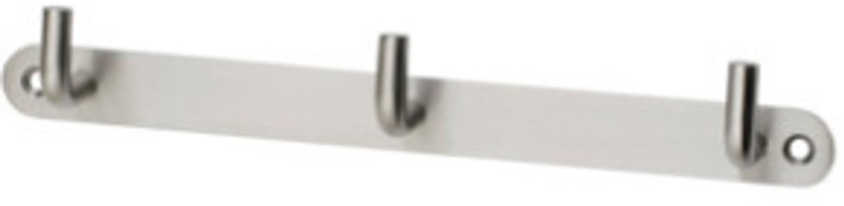 Kapstok 3 haken Moja RVS 220mm