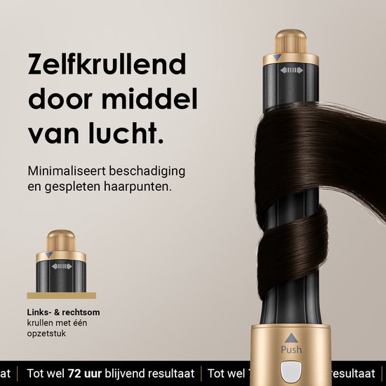 Navado Airstyler - Easystyler Pro - Föhnborstel & Krulborstel - Krultang 6 in 1 Multistyler - Hairwrap - Haarstyler voor alle haartypes