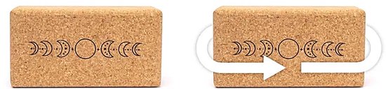 Yoga prop steunblok kurk Maanfasen - 23 cm x 12 cm x 7.5 cm — afbeelding 3
