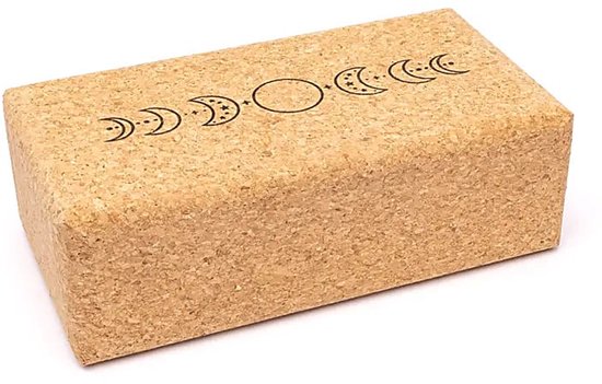 Yoga prop steunblok kurk Maanfasen - 23 cm x 12 cm x 7.5 cm — afbeelding 2