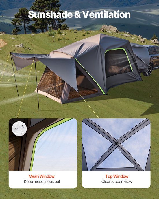 VEVOR Kampeertent SUV Buitentent met Luifel Waterdicht 305x310cm Autotent van Vevor — afbeelding 4