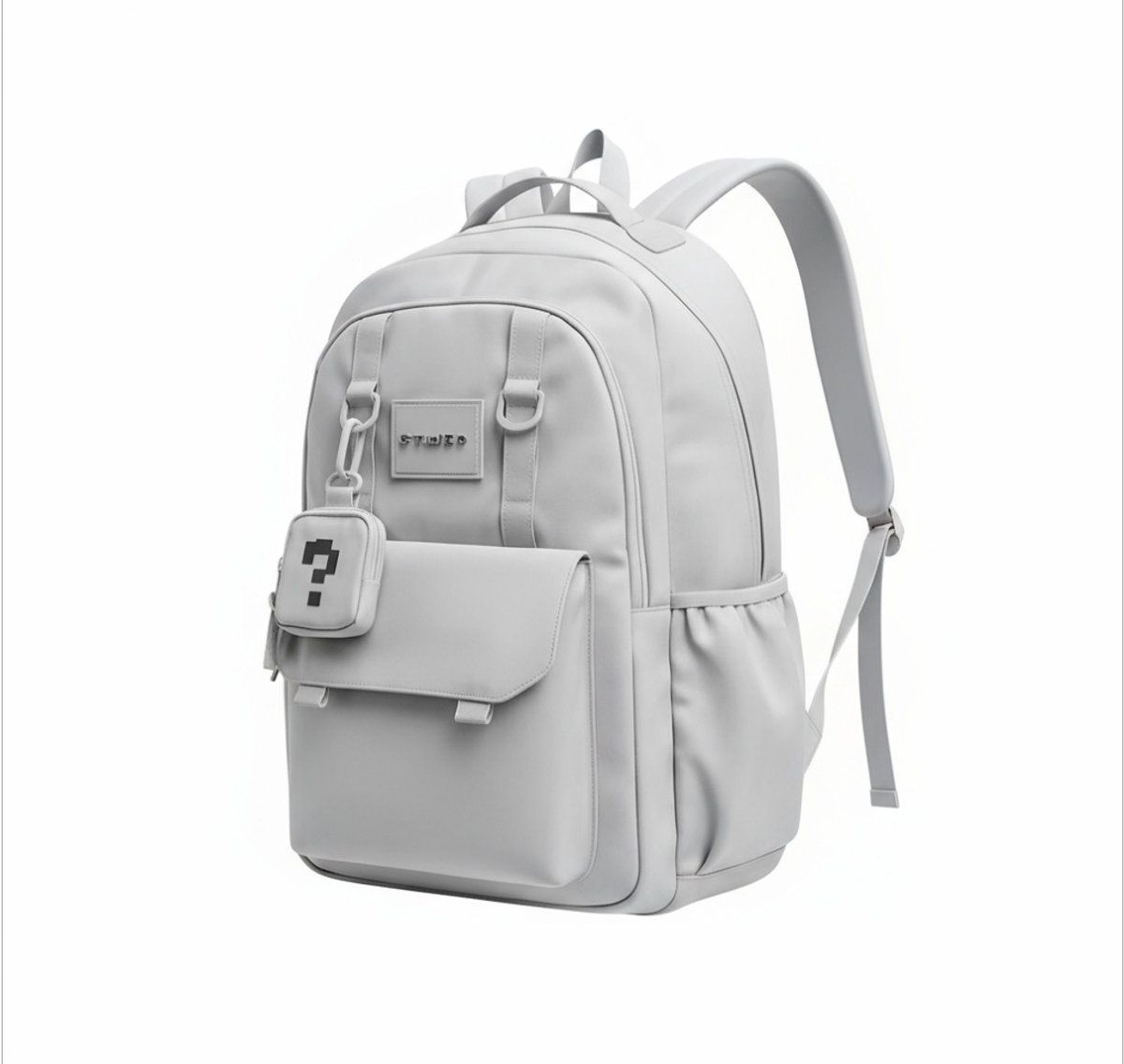 TK-S Rugzak, Lichtgrijs en Ruim, 30 Liter, 17,3 inch laptop, drankflesvak. (50x30x20cm)