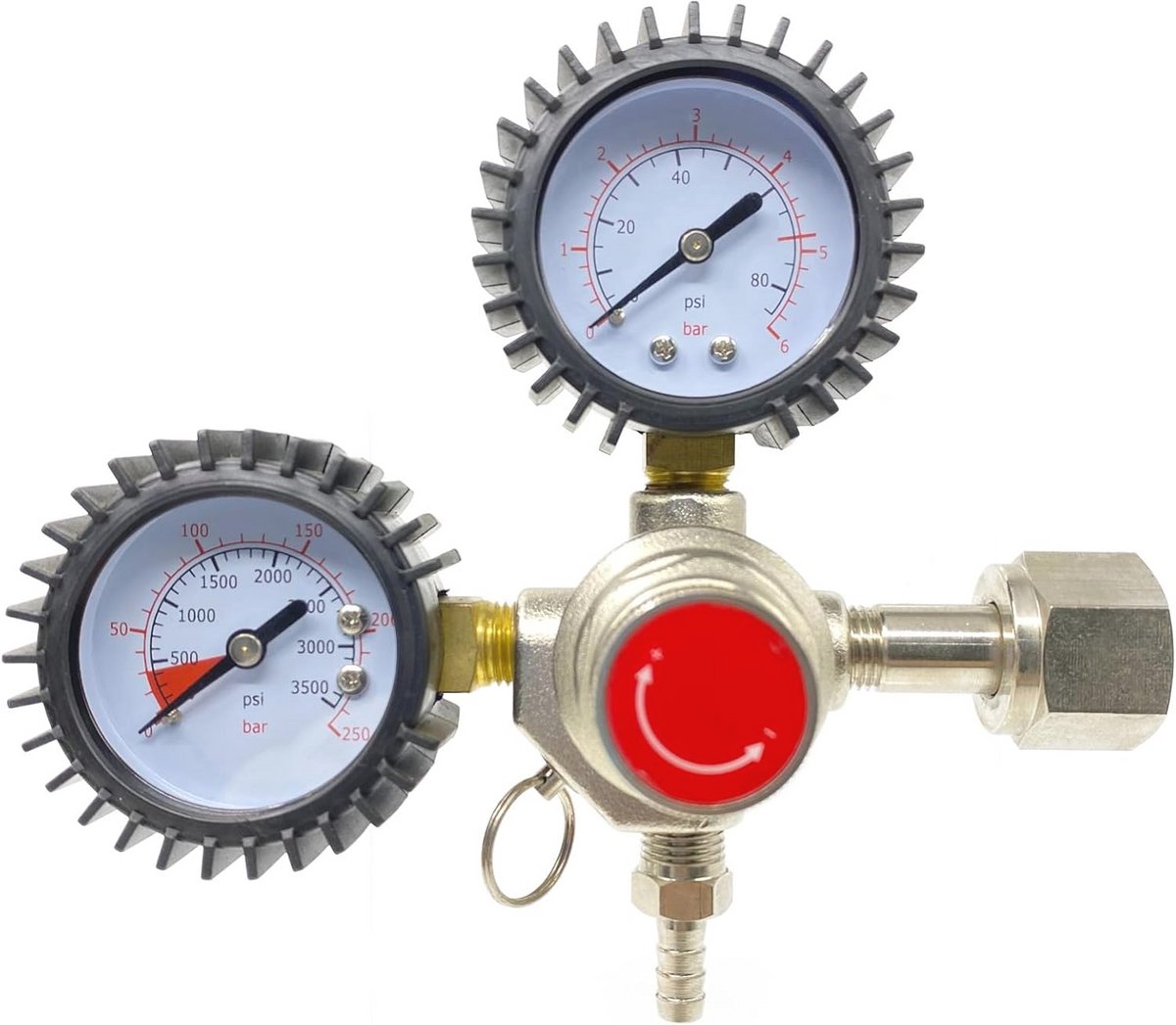 Professionele CO2 Drukregelaar met Twee Manometers voor Optimaal Bierbrouwen