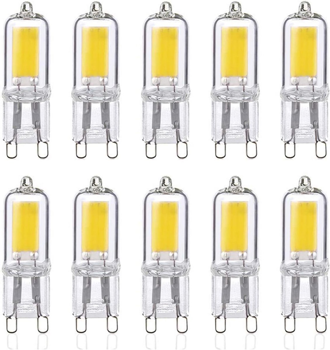 G9 2W LED-lamp Koudwit 6000K - Energiebesparende Spaarlamp met 250 Lumen - 10 Stuks