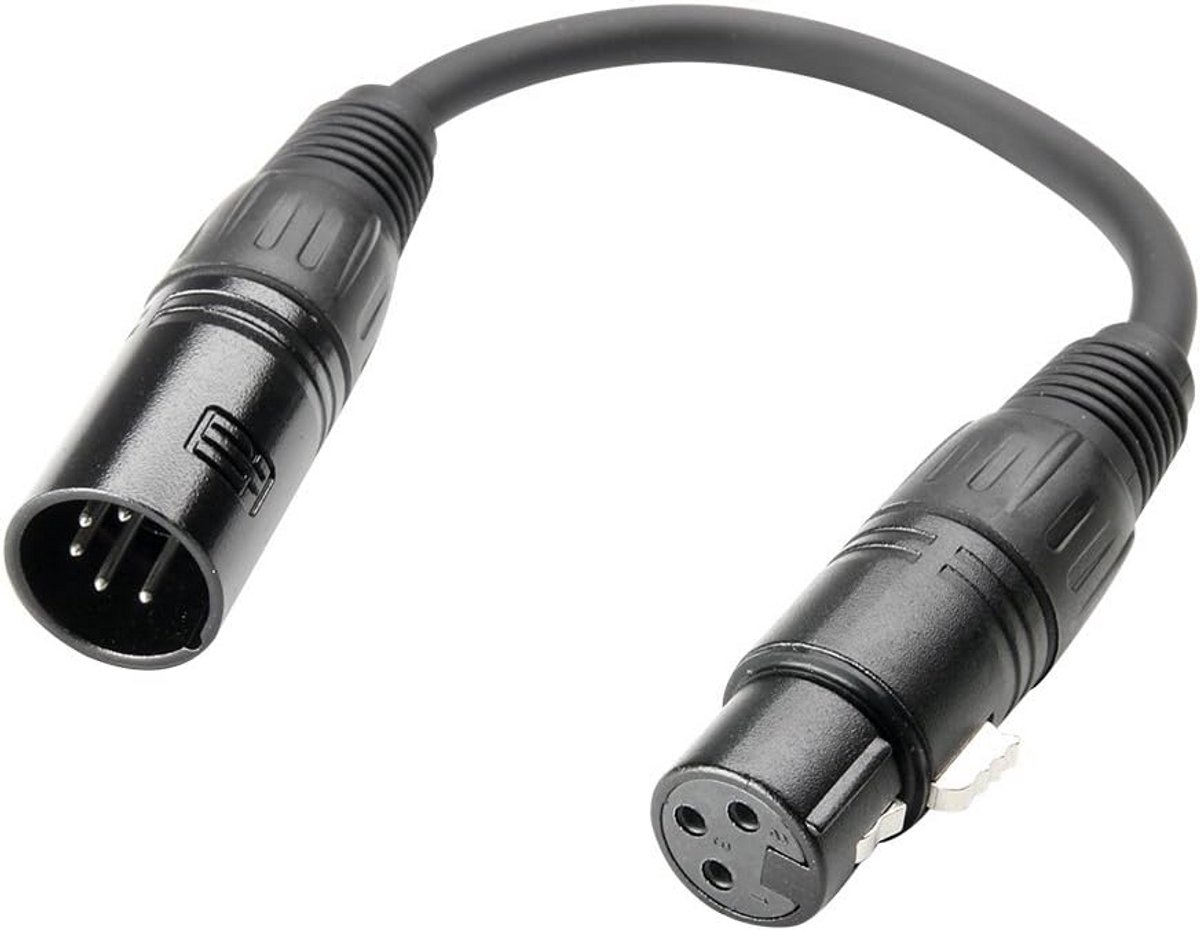 DMX adapter XLR male naar XLR female 3-polig 0,2 m