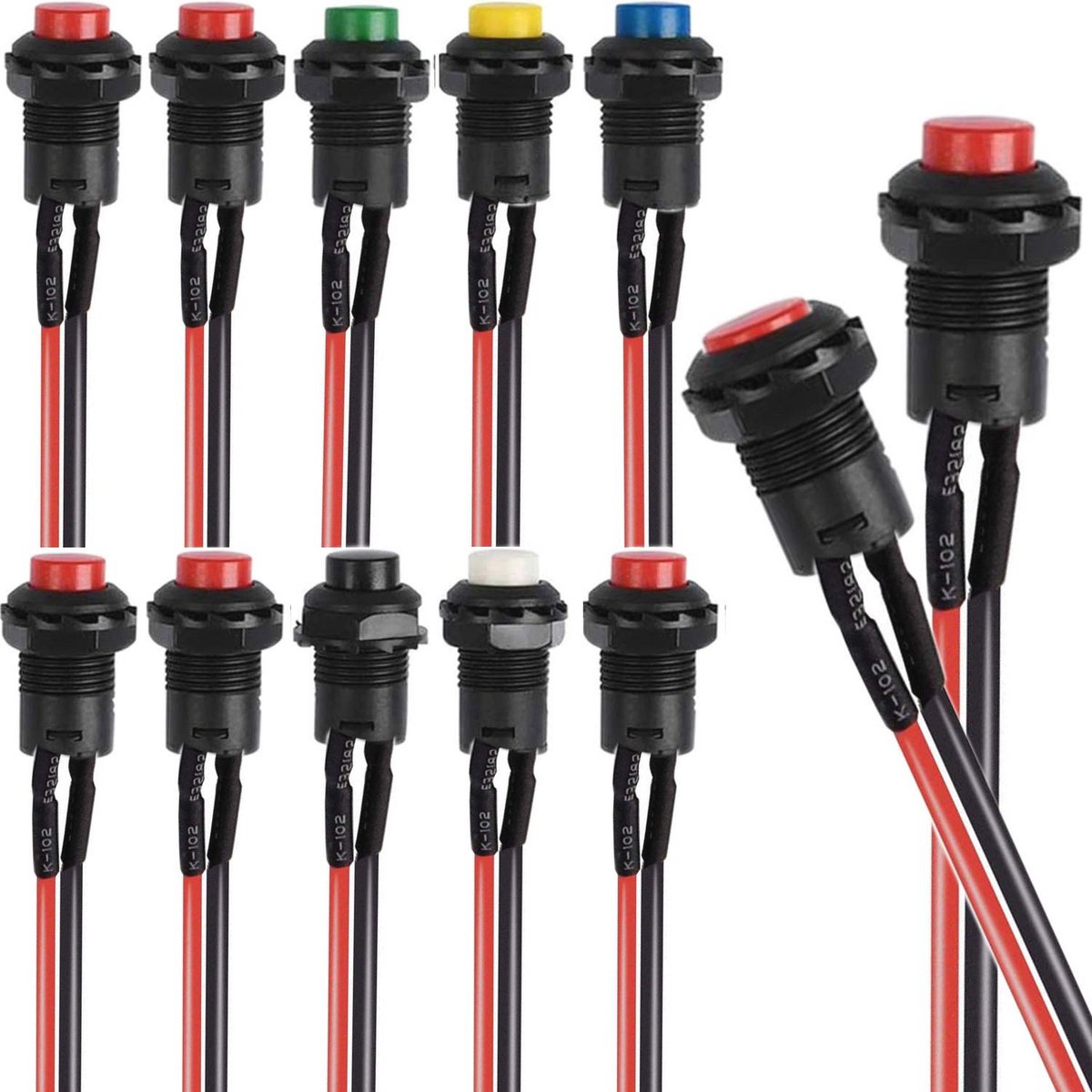 Drukknop 12mm - Rond - Zelf-holdend - Voor elektrische schakelingen - ShopVlot