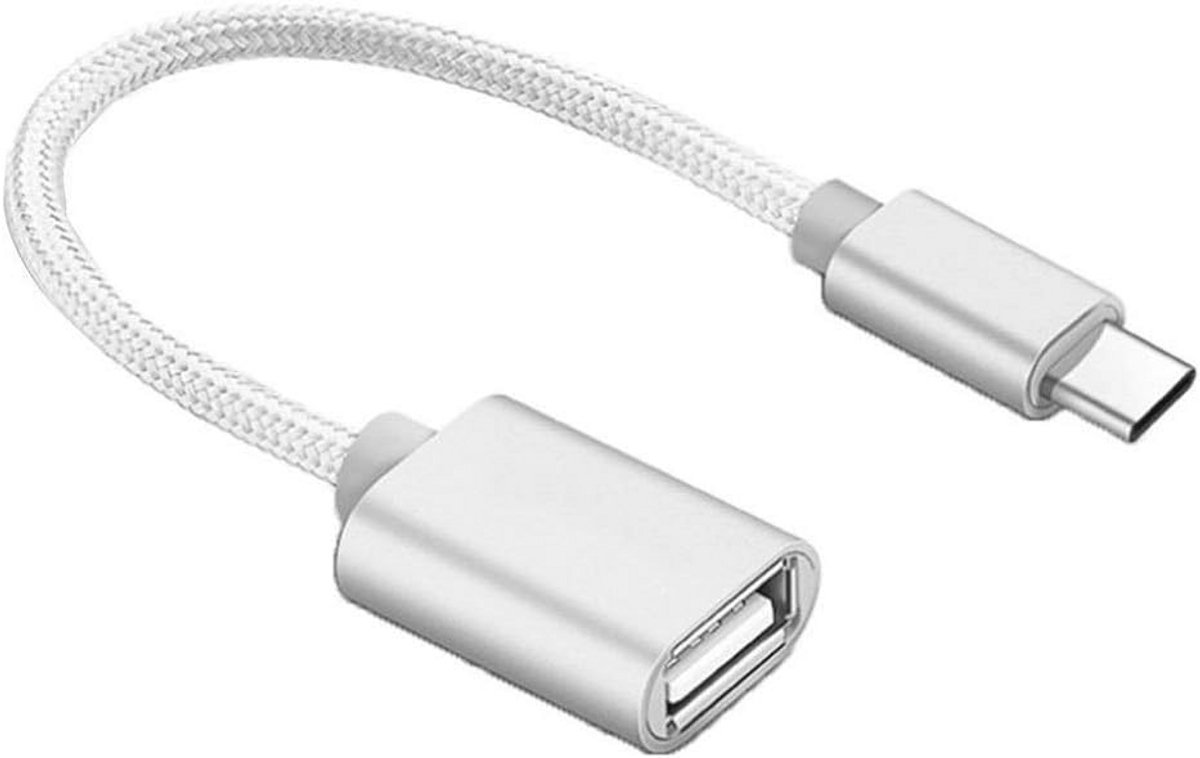 OTG USB naar USB 3.1 Type C Adapter 16 cm - Zilver