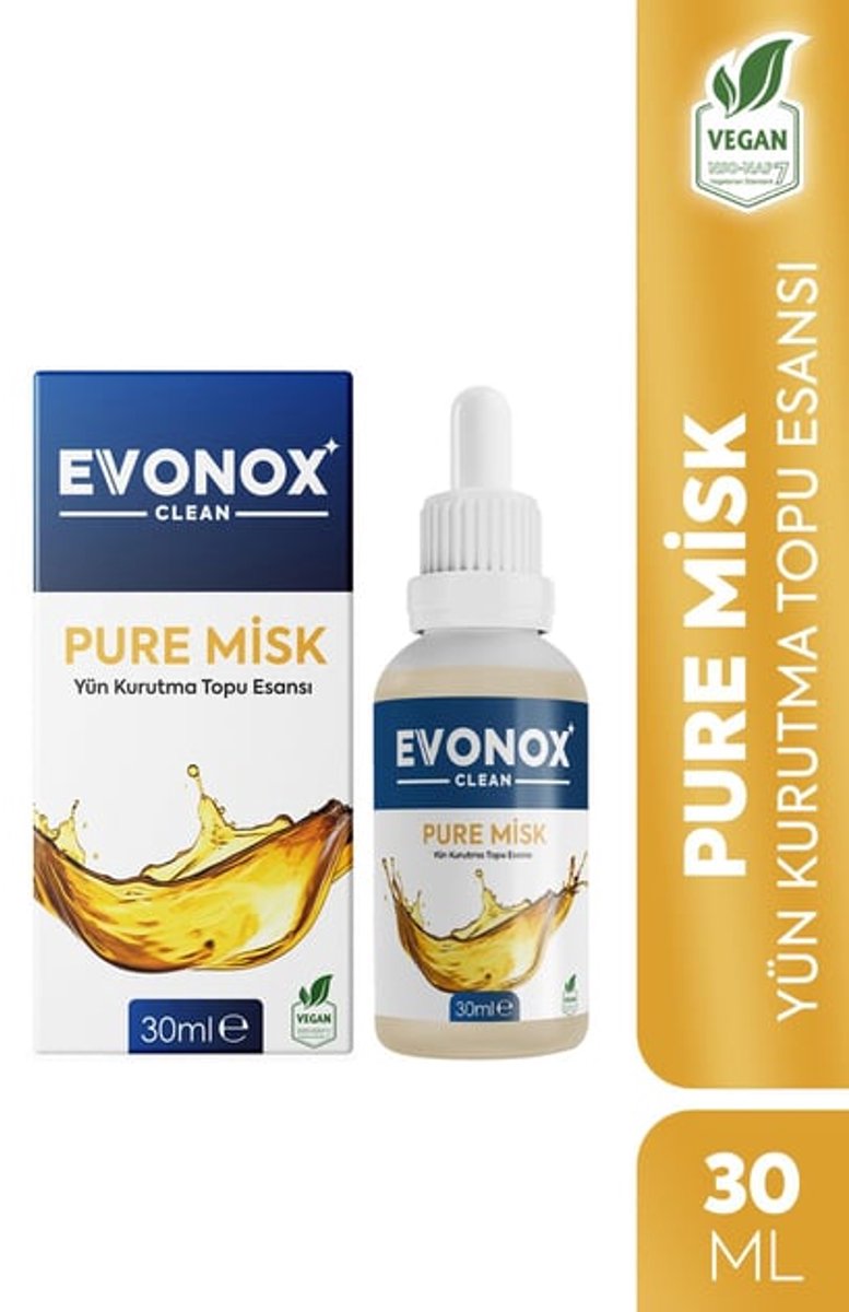 Evonox Clean Pure Musk – Essence voor Wollen Drogerballen (30 ml)