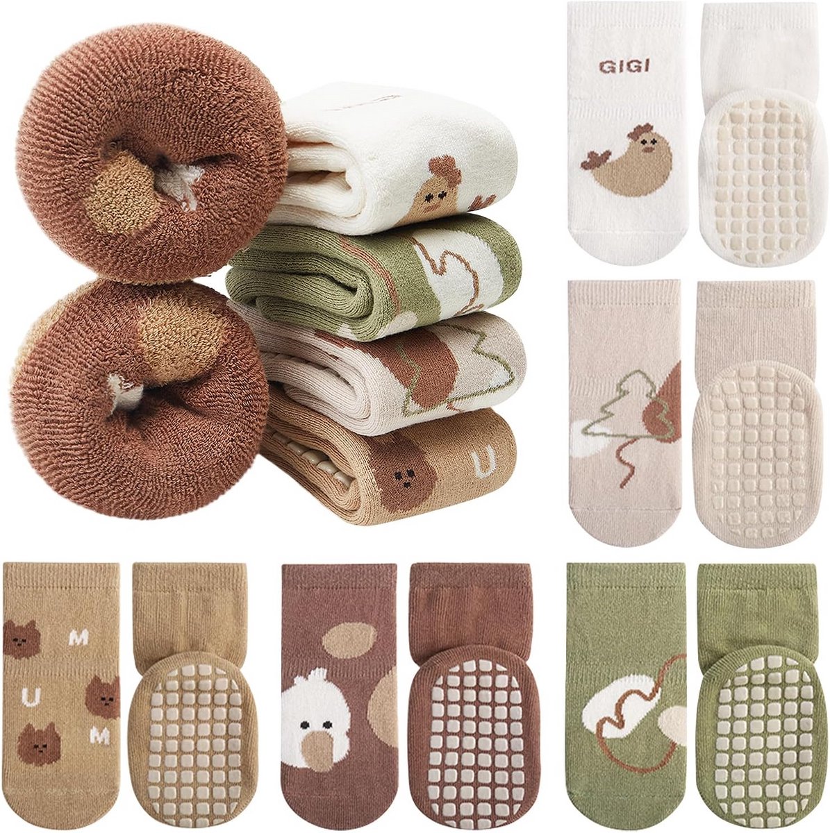 Warme Antislip Wintersokken voor Baby's en Peuters - Katoen Mix