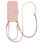 Selencia Hoesje - Geschikt voor Apple iPhone 17e / 16e - Bookcase geschikt voor MagSafe en Koord - Old Pink