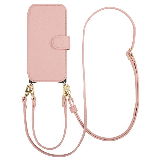 Selencia Hoesje - Geschikt voor Apple iPhone 17e / 16e - Bookcase geschikt voor MagSafe en Koord - Old Pink