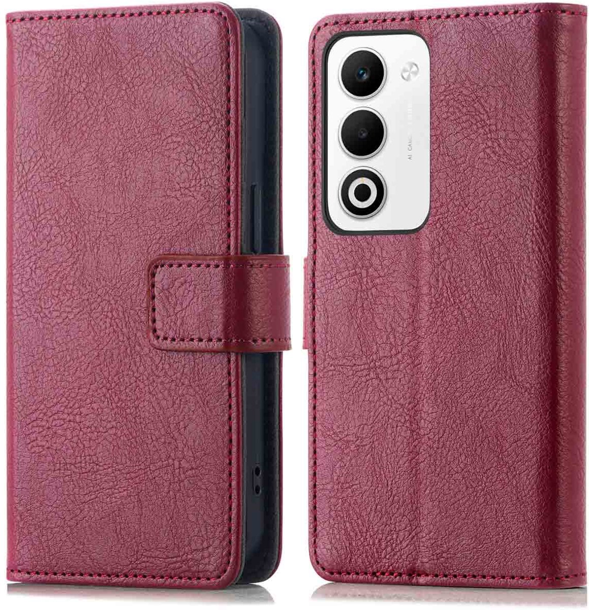 imoshion Hoesje - Geschikt voor Oppo A5 5G - Luxe Bookcase - Bordeaux