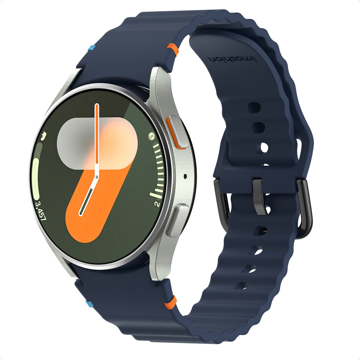 Wave Siliconenband - Geschikt voor Samsung Galaxy Watch 4 / 5 / 6 / 7 / FE (20 mm) - Donkerblauw