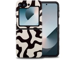 Selencia Hoesje - Geschikt voor Samsung Galaxy Z Flip 6 / Z Flip 7 FE - Backcover - Art Wave Black