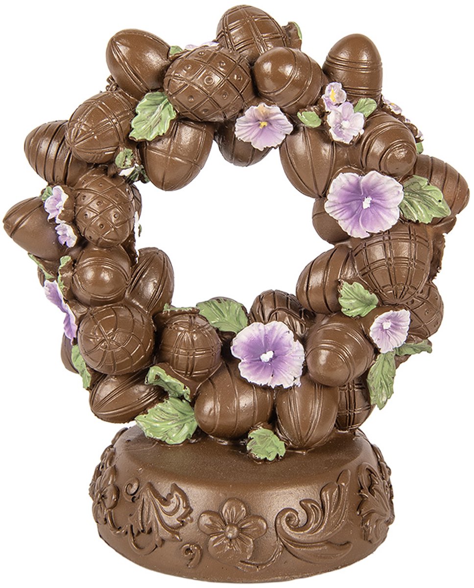 Decoratie Beeld Ei 17x11x19 cm Bruin Kunststof