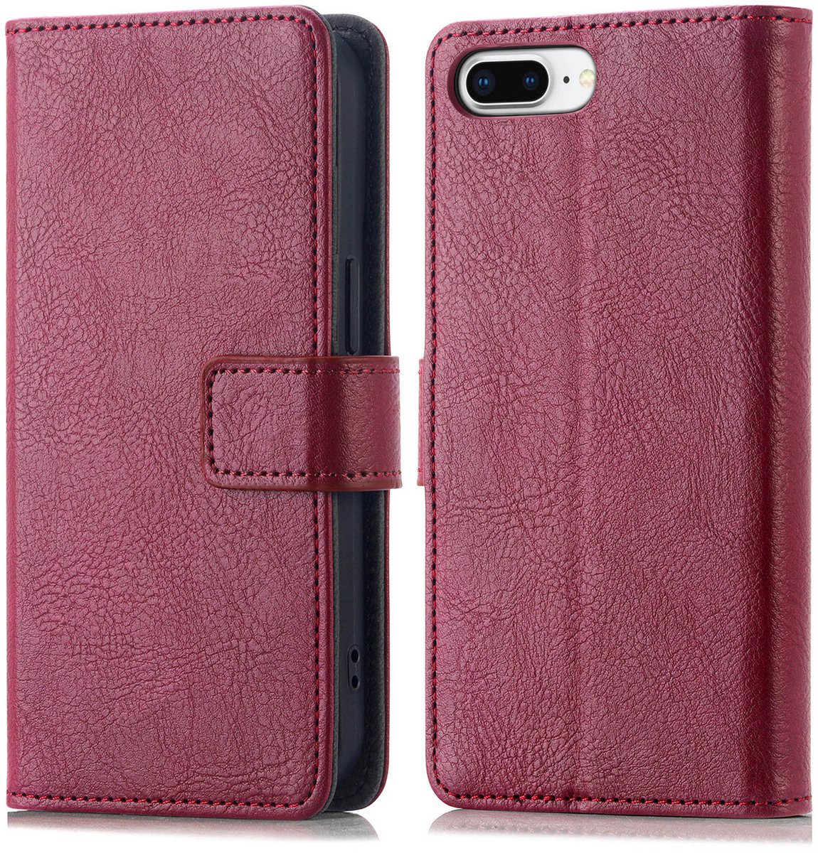 imoshion Hoesje - Geschikt voor Apple iPhone 8 Plus / 7 Plus - Luxe Bookcase - Bordeaux