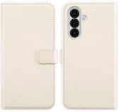 Étui Selencia - Adapté au Samsung Galaxy A56 - Bookcase en cuir véritable - Greige