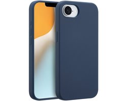 Accezz Hoesje - Geschikt voor Apple iPhone 17e / 16e - Liquid Silicone Backcover geschikt voor MagSafe - Donkerblauw