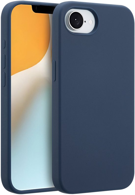 Coque Accezz - Compatible avec iPhone 16e - Coque arrière en silicone liquide compatible avec MagSafe - Bleu foncé