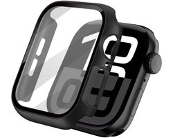 Hoesje Full Cover - Geschikt voor Apple Watch 10 / 11 - 42 mm - Screen protector - Case/Cover - Zwart