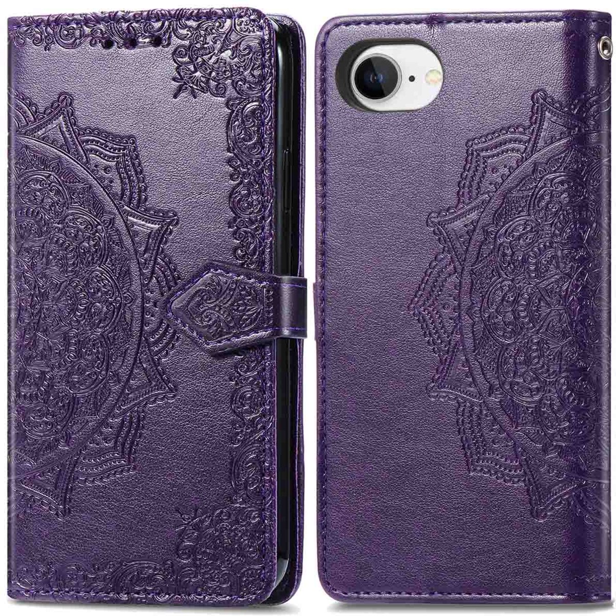 imoshion Hoesje - Geschikt voor Apple iPhone 17e / 16e - Mandala Bookcase - Paars