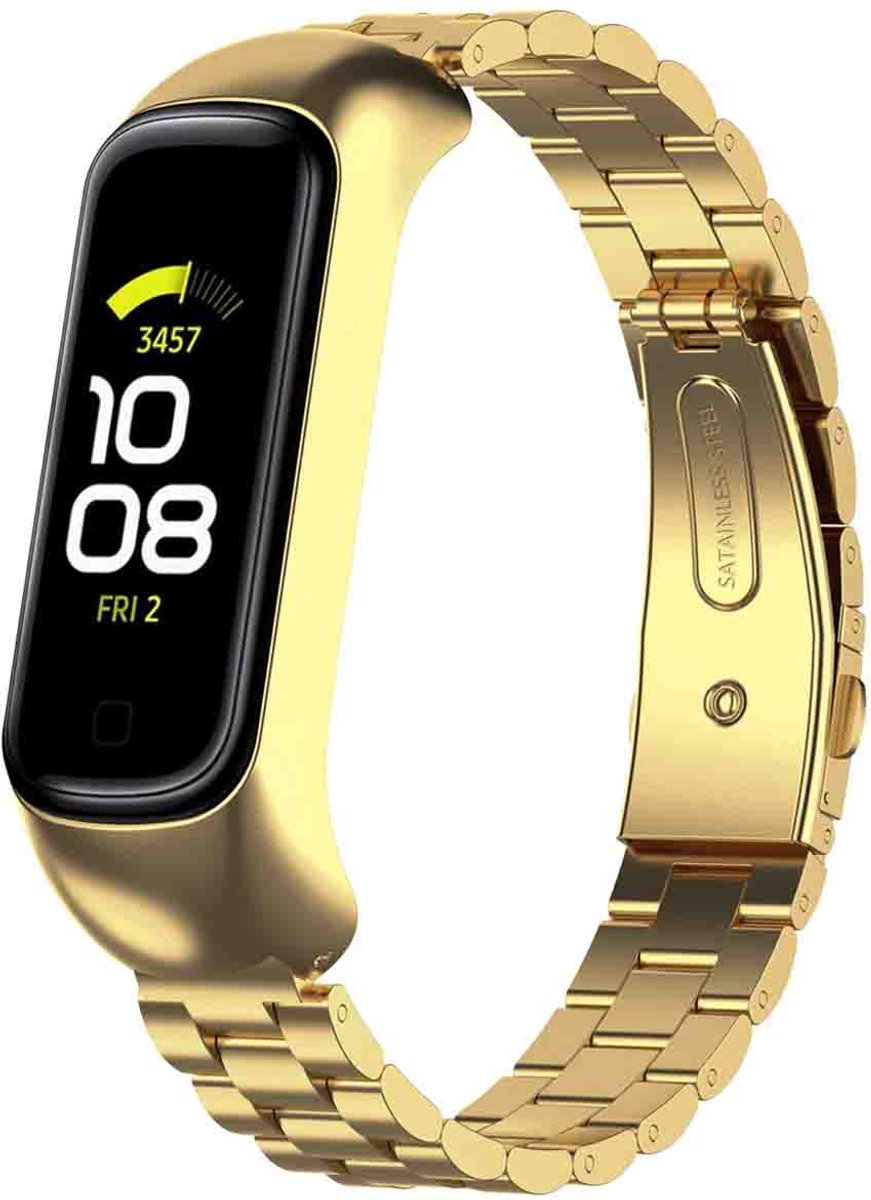 Stalen bandje - Geschikt voor Samsung Galaxy Fit 2 - Goud