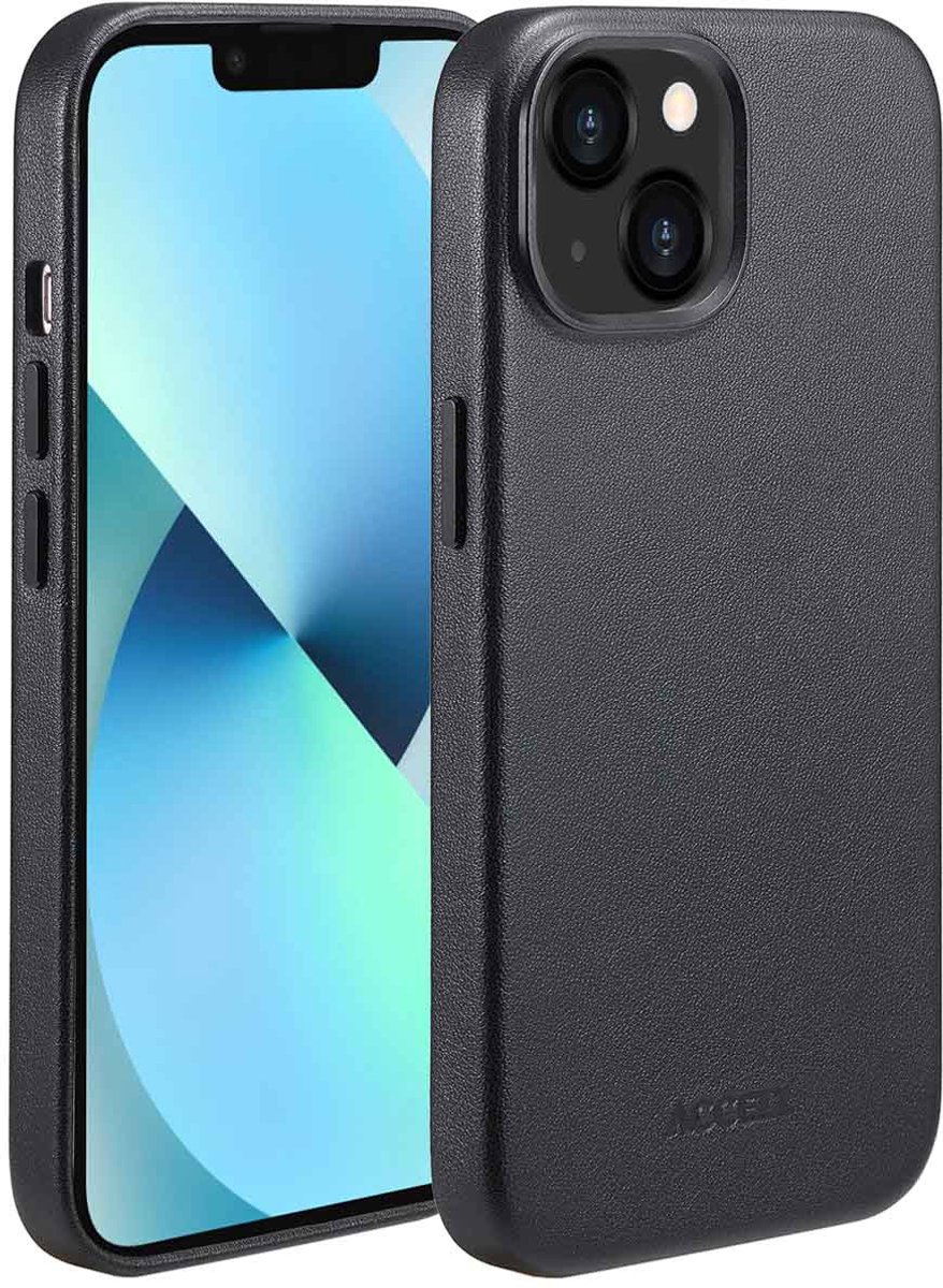 Accezz Hoesje Geschikt voor iPhone 13 Hoesje - Accezz Geschikt voor MagSafe Leather Backcover - zwart